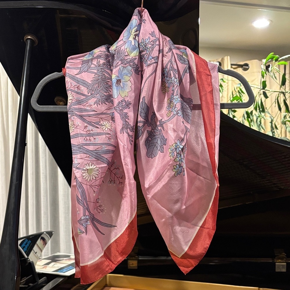 Floral Pink and Redish  Scarf